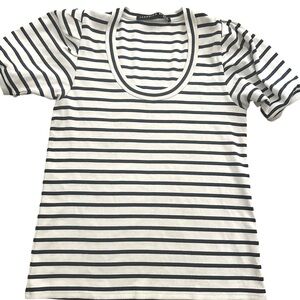 Veronica Beard Blue & White striped shirt.